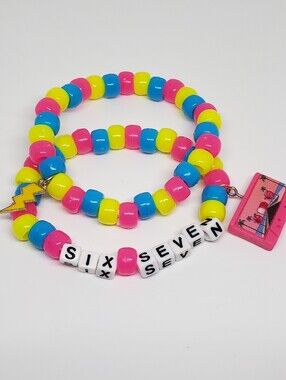 Handmade Neon Six Seven Stackable Kandi Bracelets